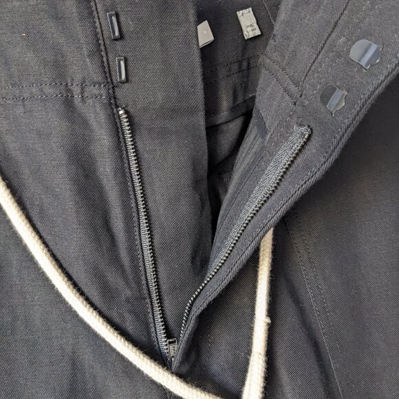 VINCE High Rise Linen Blend Cropped Pants Black Rope Belt Women's Size 10 - Picture 7 of 13
